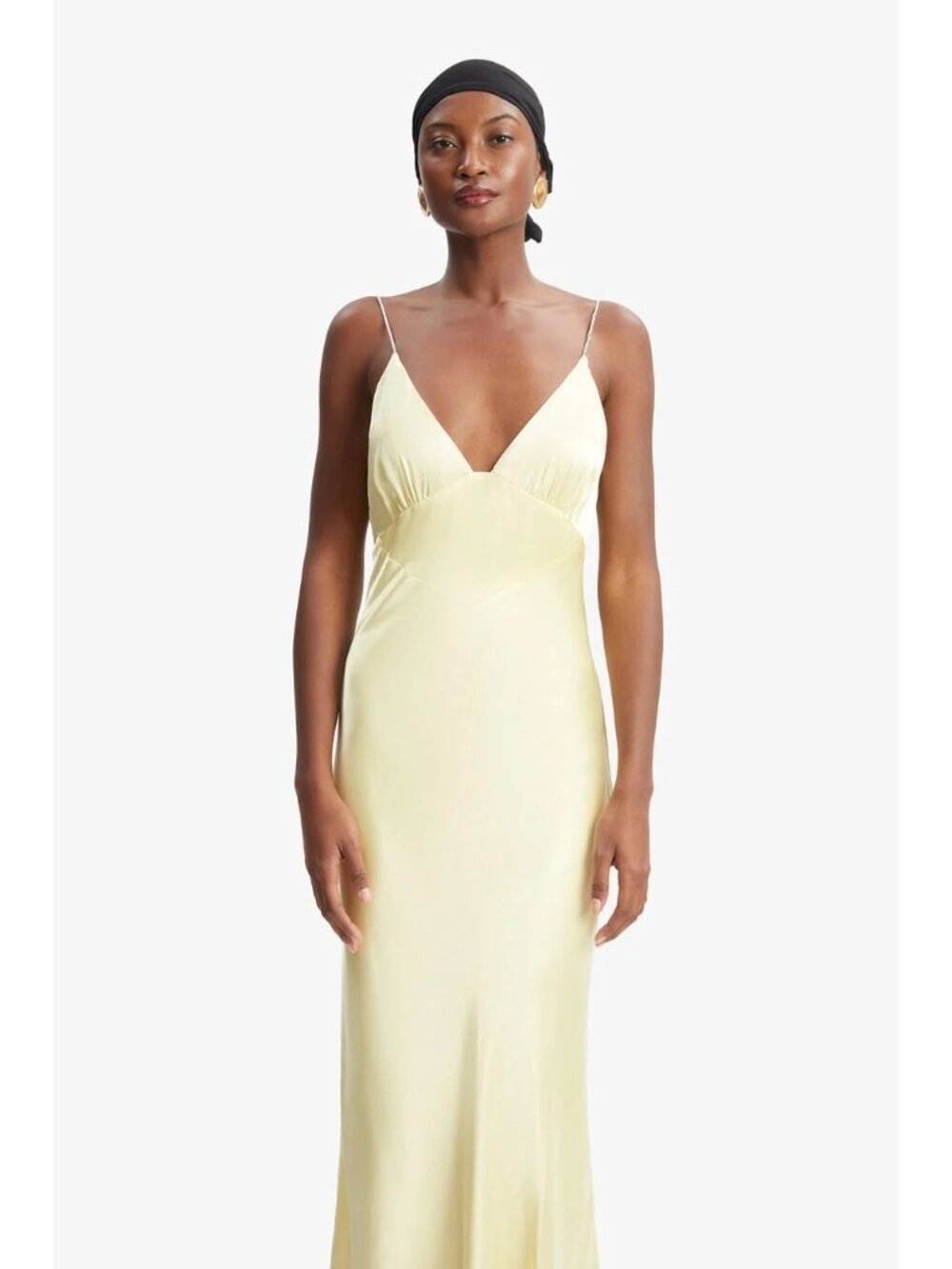 NWT Bardot Capri Diamonte Slip Dress Canary Yellow Satin Maxi Size 6 - Picture 8 of 13